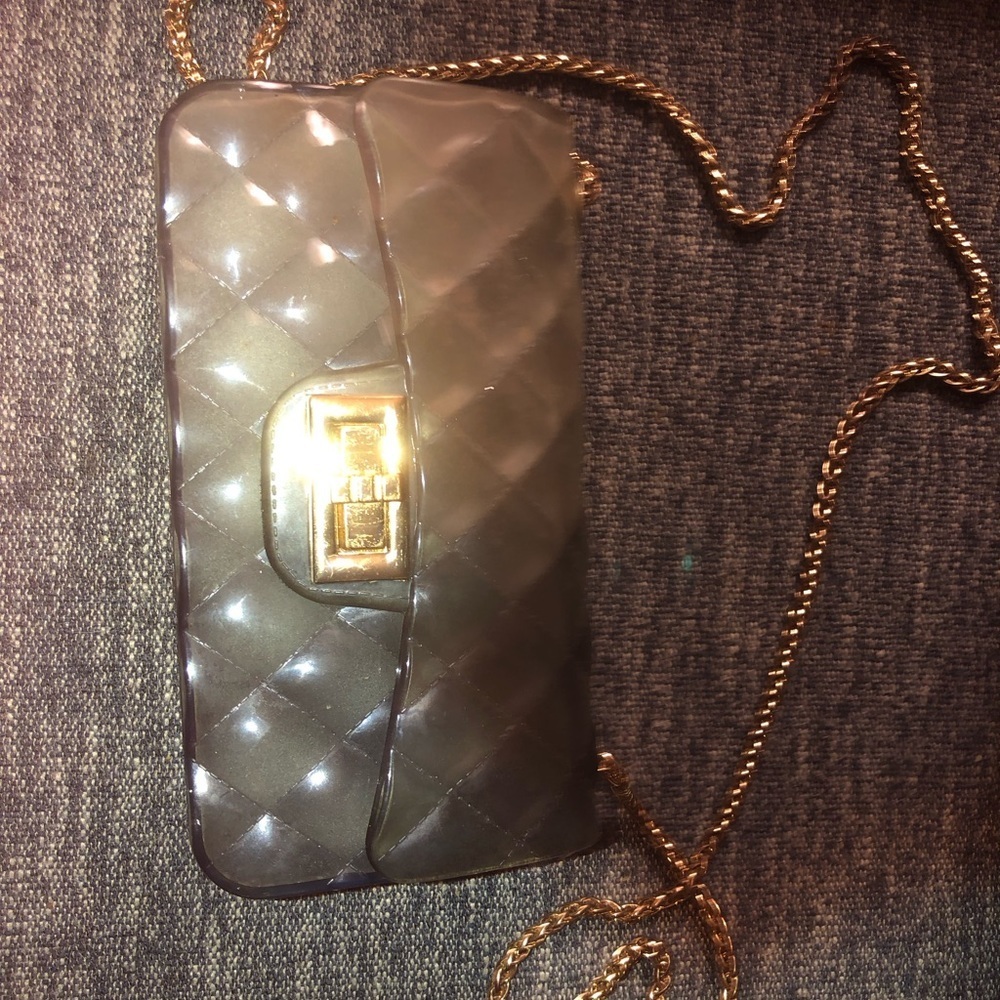 Adorable jelly purse with gold chain strap